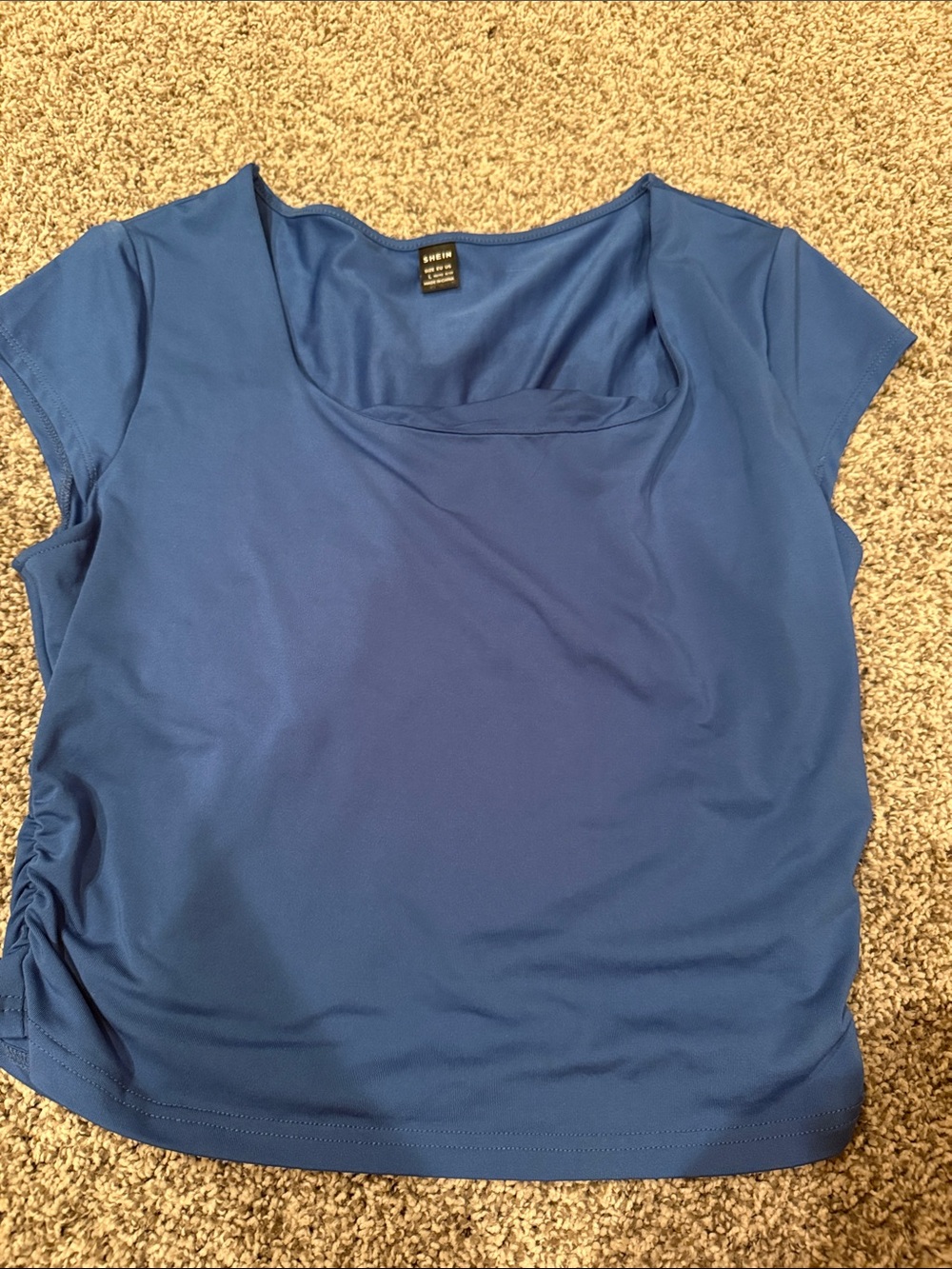 SHEIN Blue Short Sleeve Scoop Neck Tee